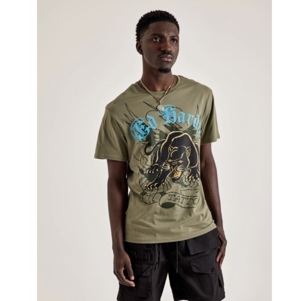Ed Hardy Shirt Mens Large Panther Tattoo Graphic Tee New EHMD1100-110